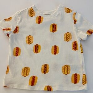 Old Navy White Tee with Hot Dog Print